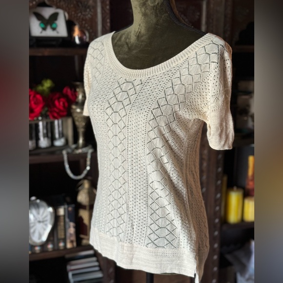 Lucky Brand XS knitted off white top - Picture 2 of 6